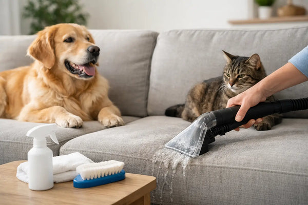 Comment nettoyer un canapé en tissu avec chien ou chat ?