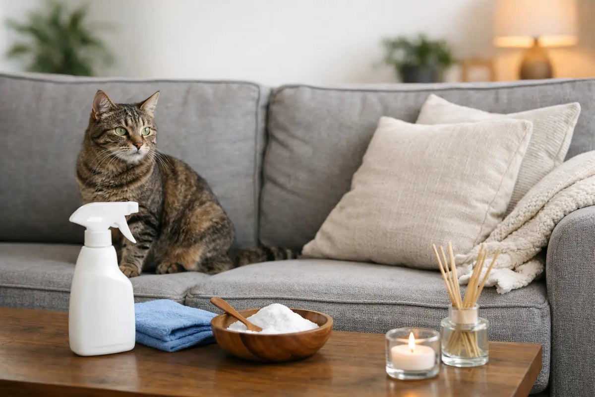 Odeur de chat sur canapé: que faire vite