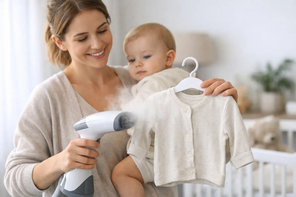 Vaporiser un textile en sécurité avec bébé