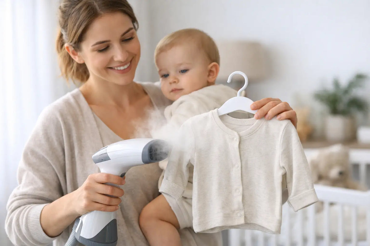 Vaporiser un textile en sécurité avec bébé